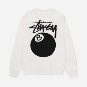 Stussy X Nike 8 Ball Sports Crew White